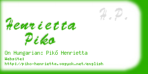 henrietta piko business card